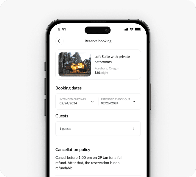 Guest mobile flow: Submit booking request